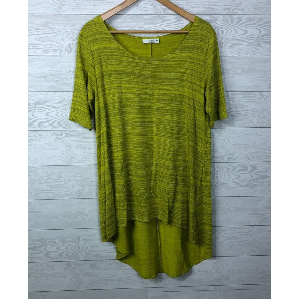 Bryn Walker Women's Short Sleeve High Low Knit Tunic Shirt Scoop Neck Size Small